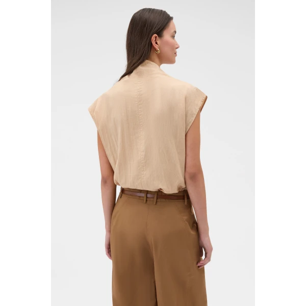 Oroton Soft Drape Shirt Butterscotch, view 5