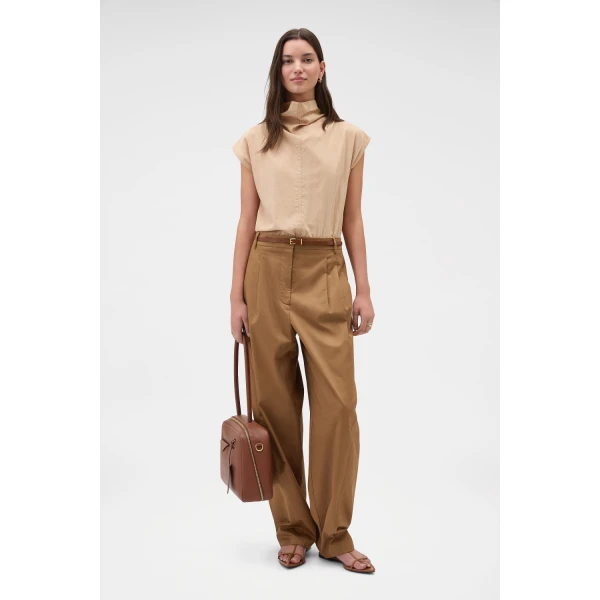 Oroton Soft Drape Shirt Butterscotch, view 6