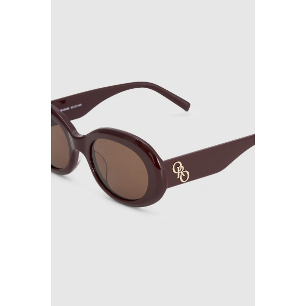 Oroton Soren Sunglasses Burgundy, view 4