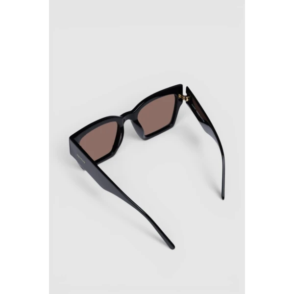 Oroton Stevie Bio Acetate Square Sunglasses Black, view 3