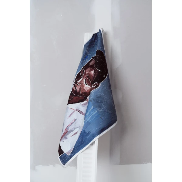 Oroton The Schoolboy Scarf Smoke Blue, view 5