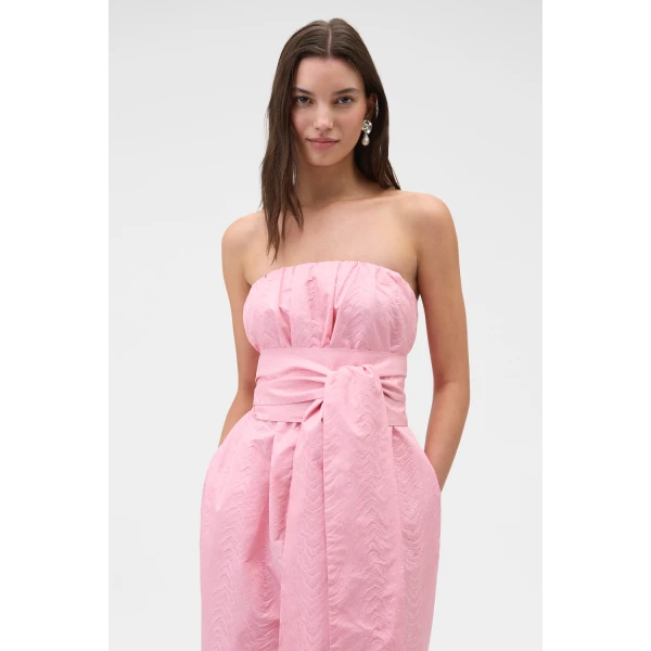 Oroton Tuck Detail Gown Pink Rose, view 4
