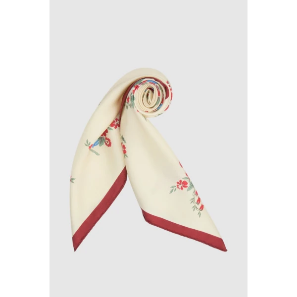 Oroton Wallpaper Floral Scarf Lemon, view 2