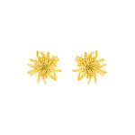 Oscar de la Renta Beaded Chrysanthemum Earrings