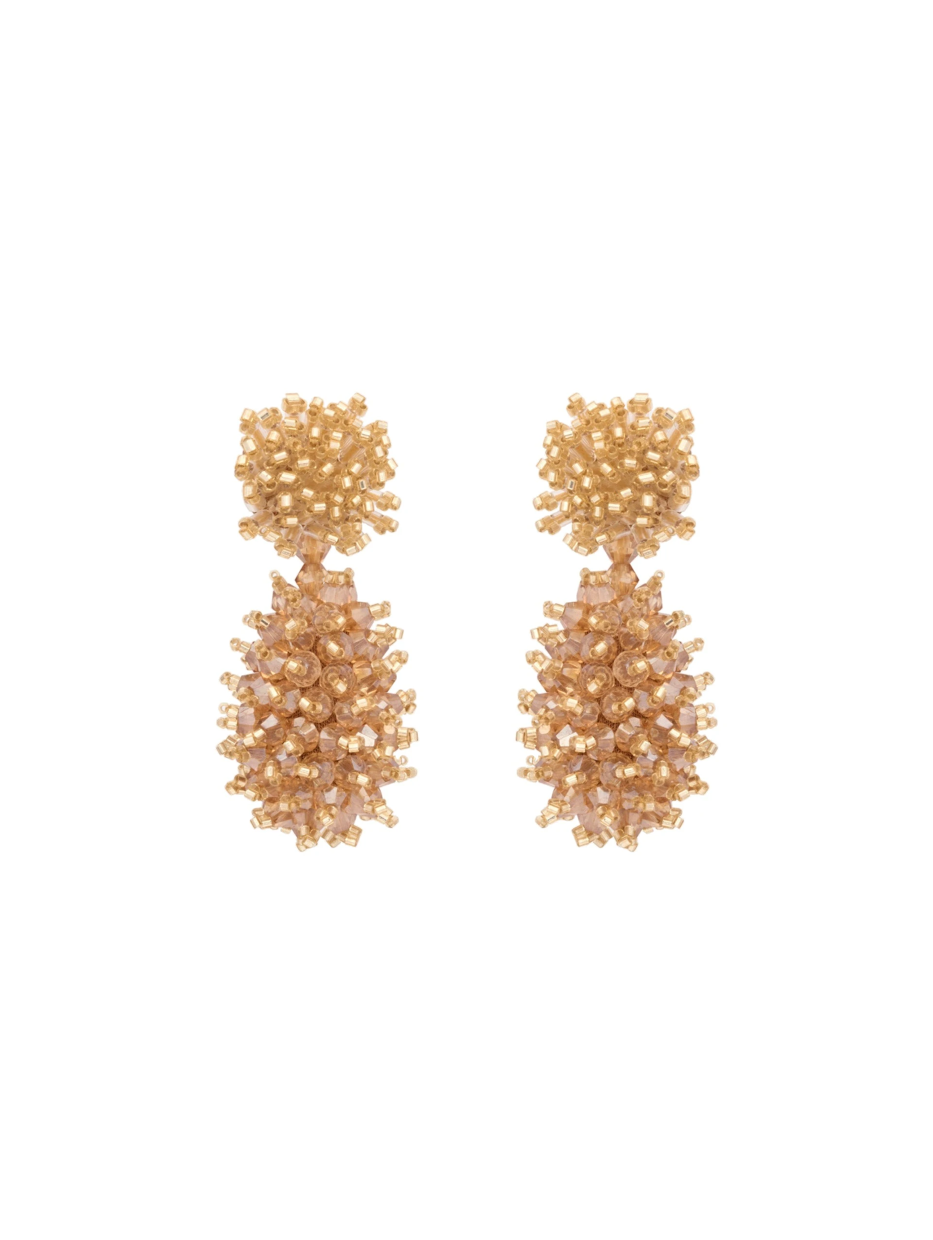 Oscar de la Renta Beaded Cluster Drop Earrings in Champagne | Jewelry | Coveti Oscar de la Renta Beaded Cluster Drop Earrings in Champagne