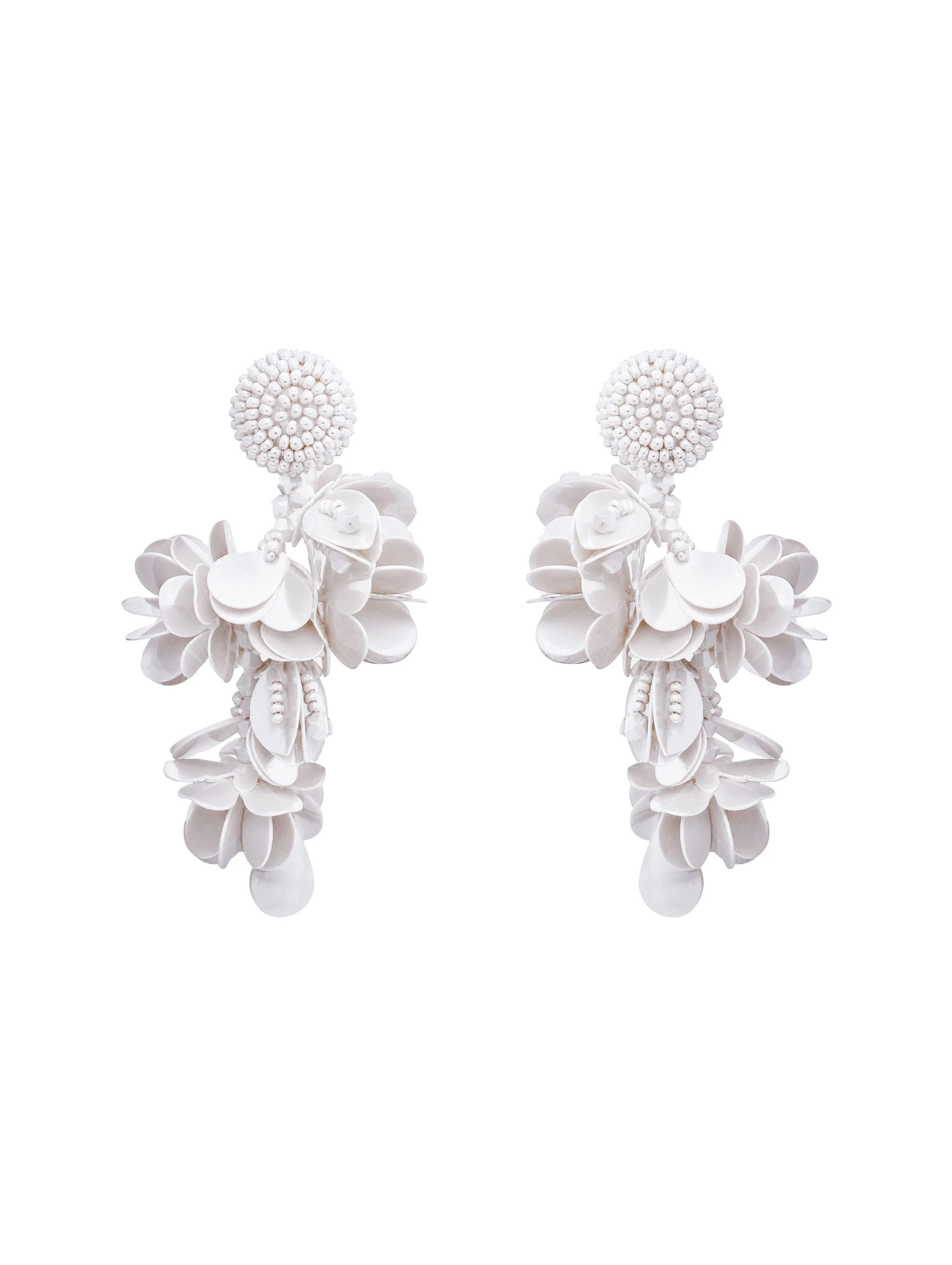 Oscar de la Renta Beaded Floral Bouquet Clip-On Earrings | Jewelry | Coveti Oscar de la Renta Beaded Floral Bouquet Clip-On Earrings