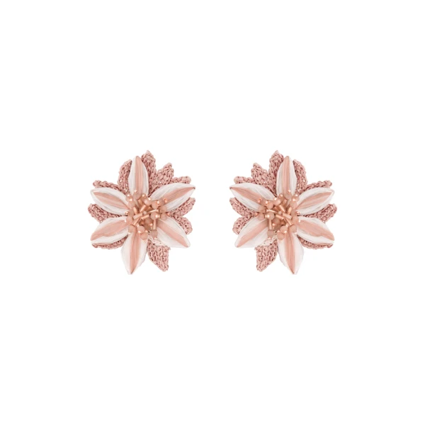 Oscar de la Renta Beaded Lily Earrings