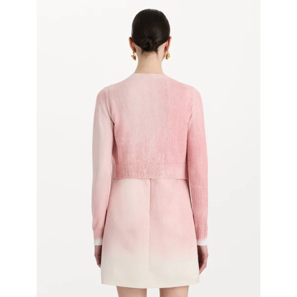 Oscar de la Renta Botanical Tie-Neck Cardigan, view 4