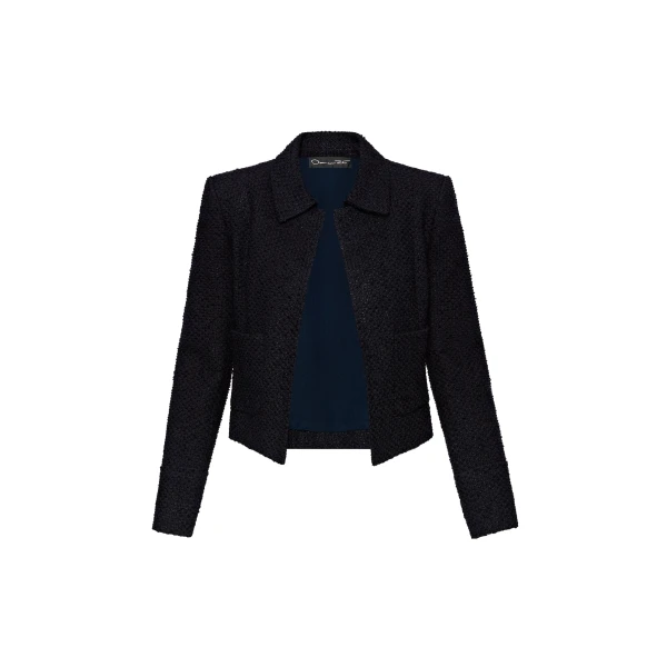 Boucle Tweed Jacket in Navy