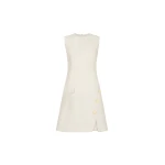 Oscar de la Renta Button-Detailed Wool-Blend Dress