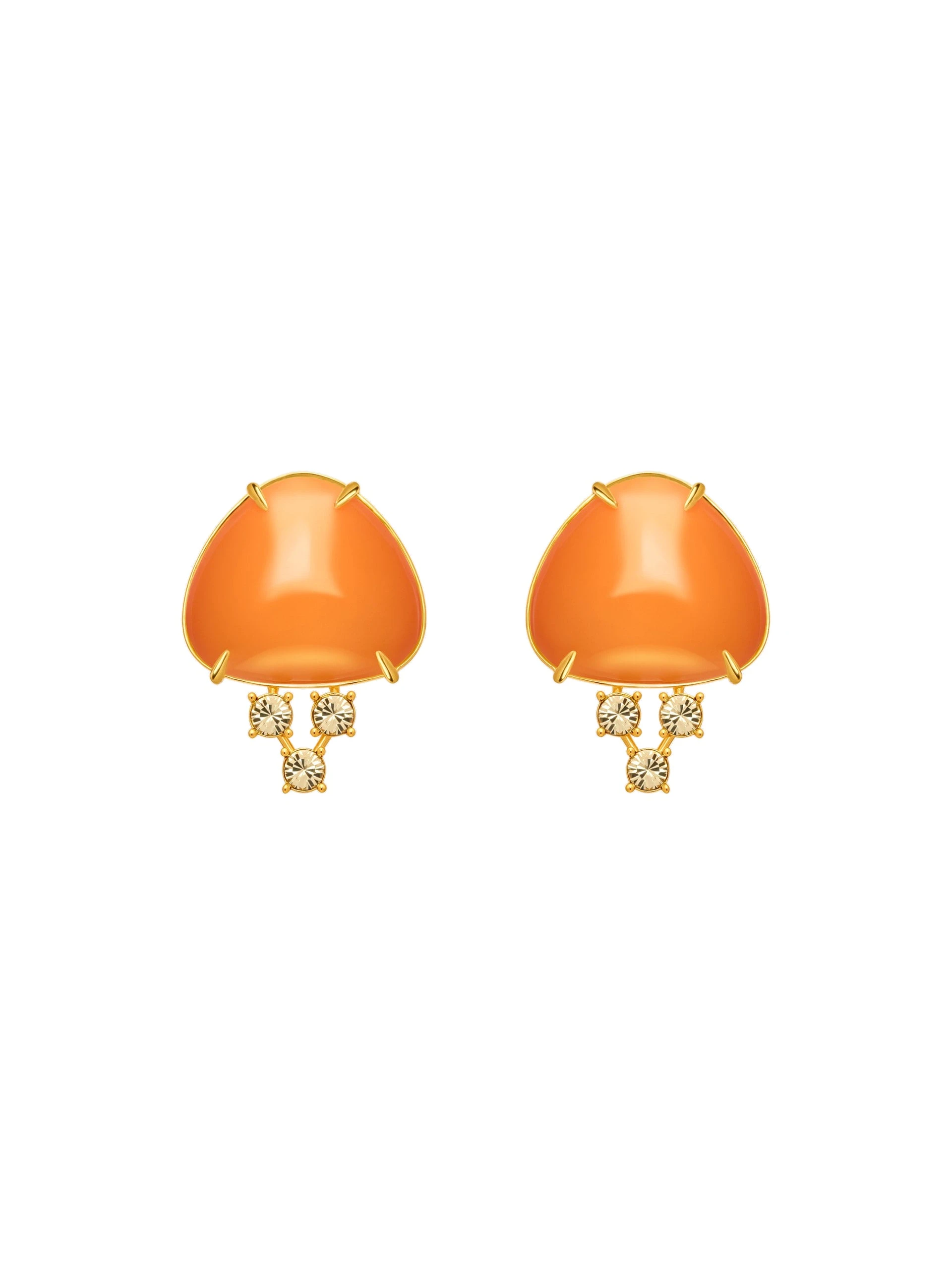 Oscar de la Renta Cabochon Stud Crystal Earrings in Orange | Jewelry | Coveti Oscar de la Renta Cabochon Stud Crystal Earrings in Orange