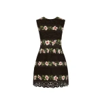 Oscar de la Renta Chiné Hibiscus Striped Faille Dress