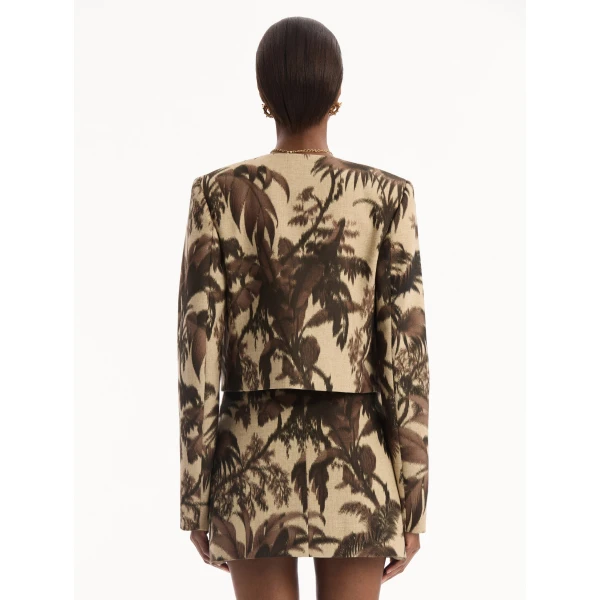 Oscar de la Renta Chiné Palm Leaves Jacket, view 3