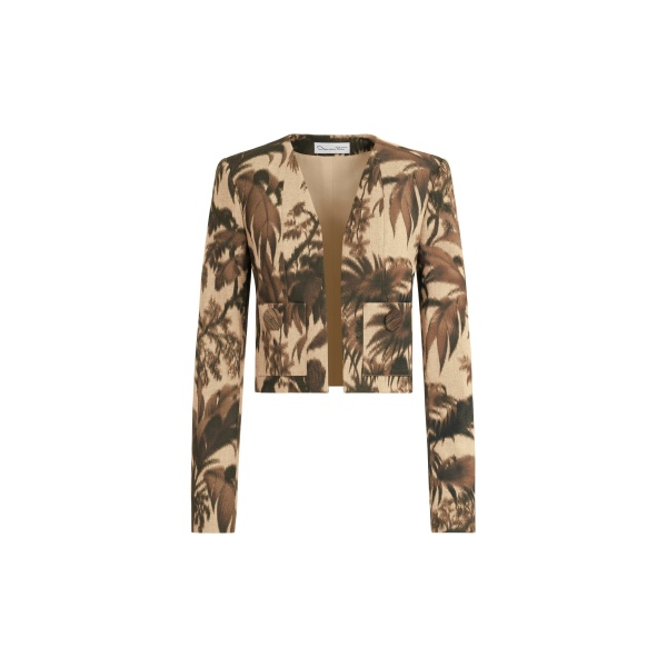 Oscar de la Renta Chiné Palm Leaves Jacket