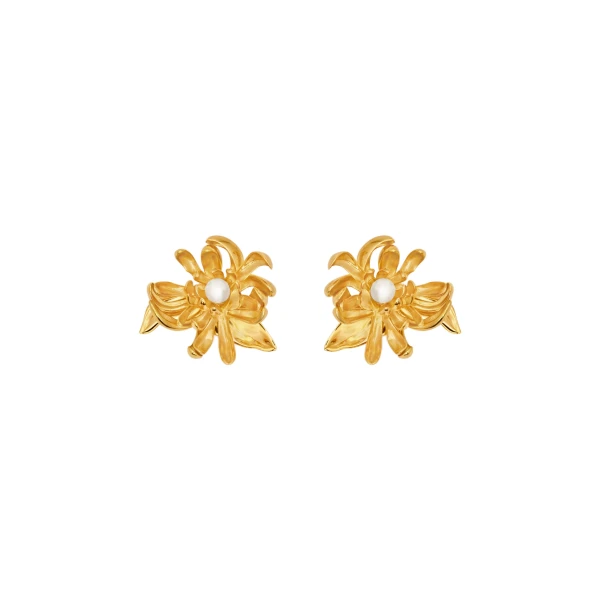 Oscar de la Renta Chrysanthemum Earrings