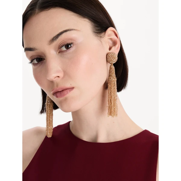 Oscar de la Renta Conical Tassel Clip-On Earrings, view 2