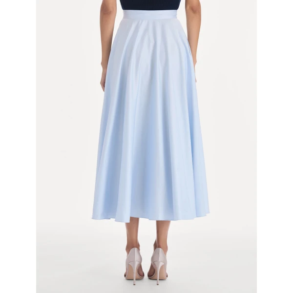 Oscar de la Renta Cotton Poplin Sateen Circle Skirt