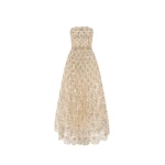 Oscar de la Renta Crystal & Glass Embroidered Gown