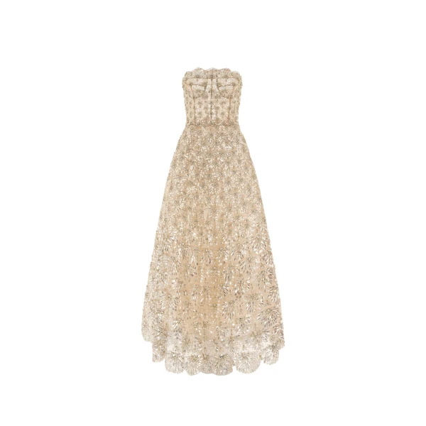 Crystal & Glass Embroidered Gown