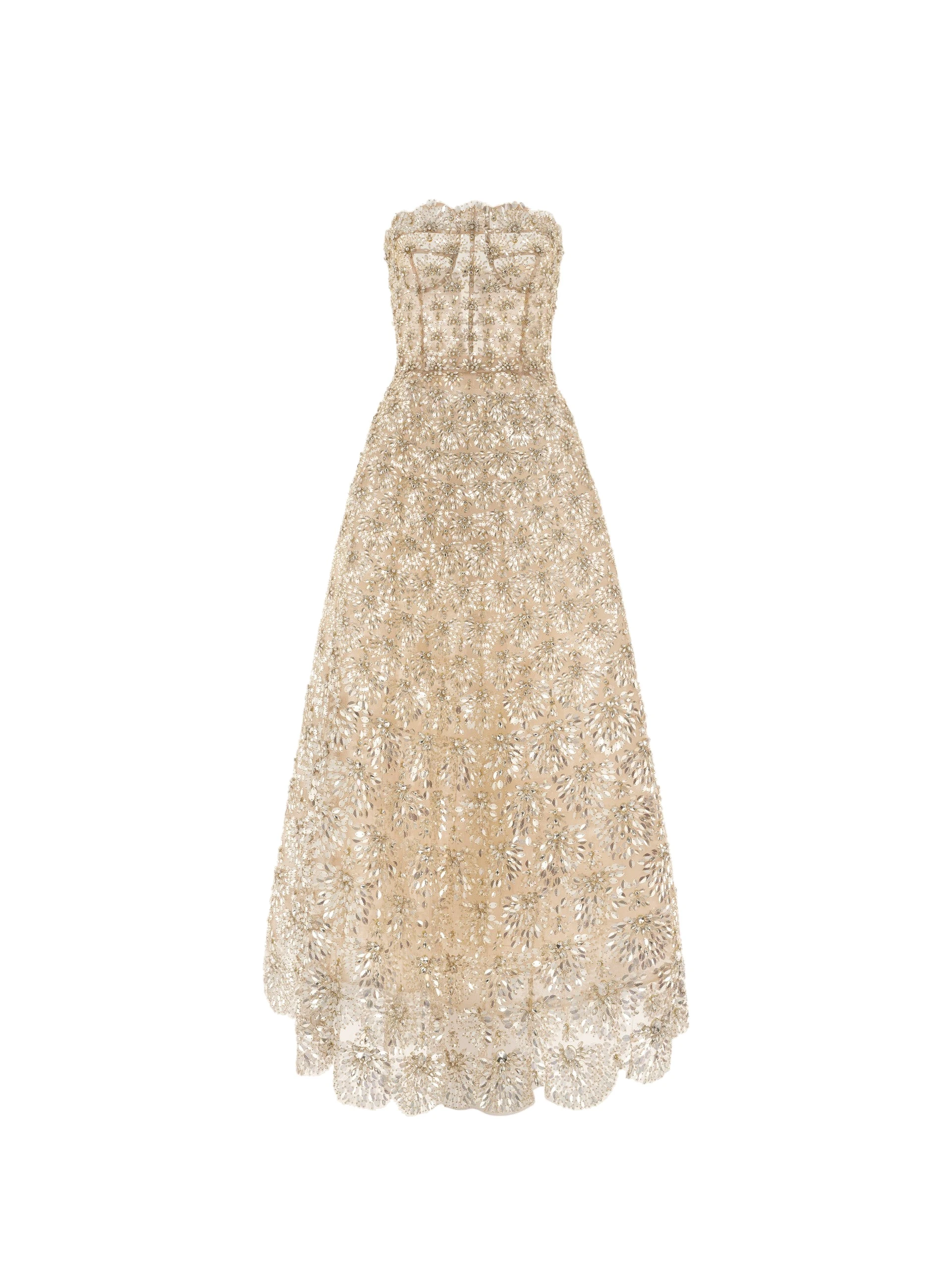 Oscar de la Renta Crystal & Glass Embroidered Gown | Dresses | Coveti Oscar de la Renta Crystal & Glass Embroidered Gown