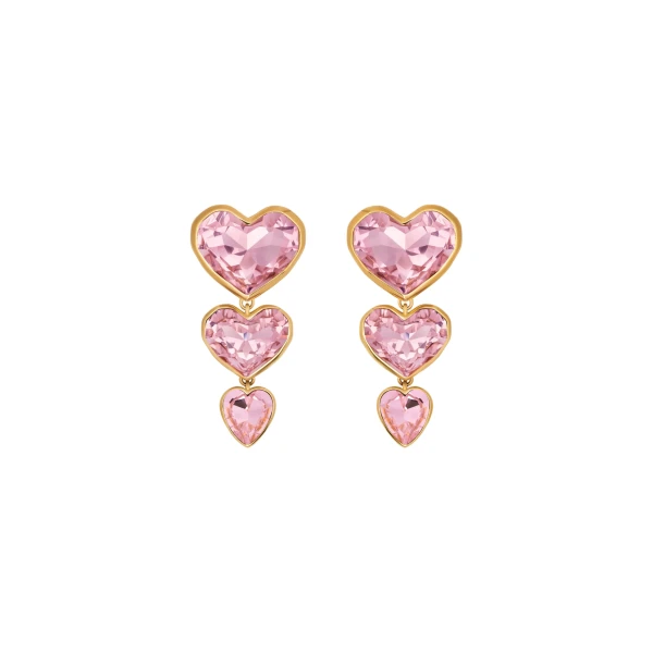 Crystal Heart Drop Clip-On Earrings