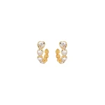 Oscar de la Renta Crystal Heart Hoop Earrings