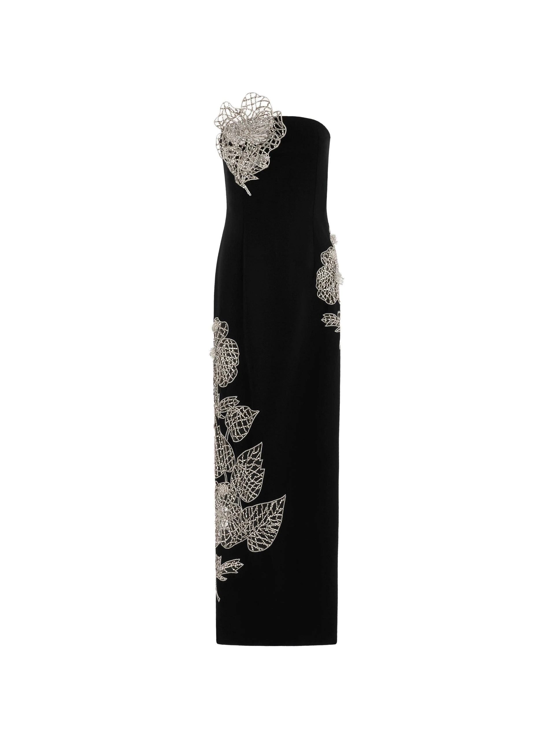 Oscar de la Renta Crystal Leaves Embroidered Cocktail Dress | Dresses | Coveti Oscar de la Renta Crystal Leaves Embroidered Cocktail Dress