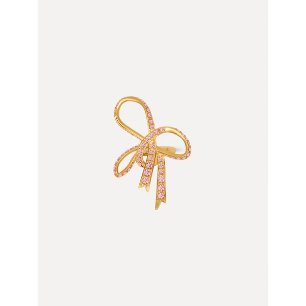 Oscar de la Renta Crystal Pavé Threaded Bow Ring, view 3