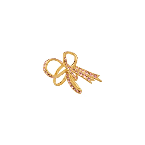 Crystal Pavé Threaded Bow Ring