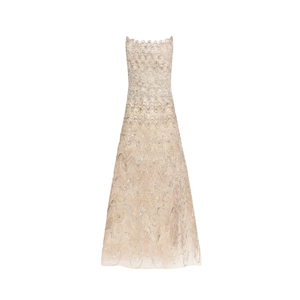 Crystal Wave Embroidered Dress