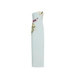 Oscar de la Renta Dominican Mixed-Floral Embroidered Gown