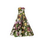 Oscar de la Renta Dominican Mixed-Floral Guipure Gown