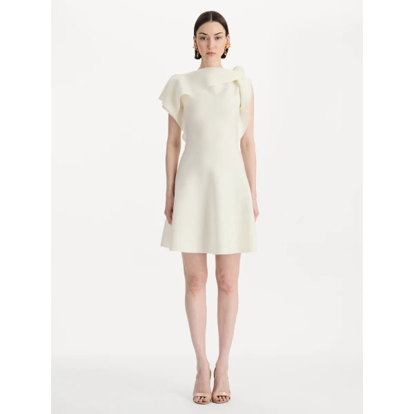 Oscar de la Renta Drape-Detailed Knit Dress, view 2