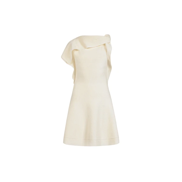 Drape-Detailed Knit Dress