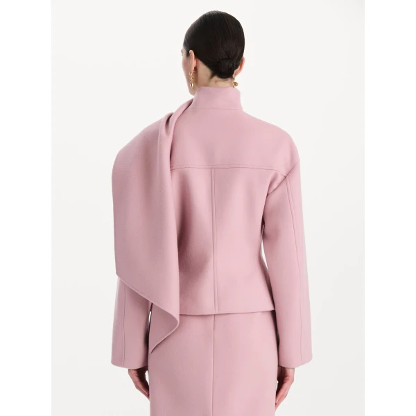 Oscar de la Renta Drape-Detailed Wool Coat