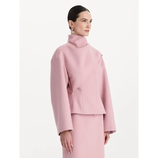 Oscar de la Renta Drape-Detailed Wool Coat