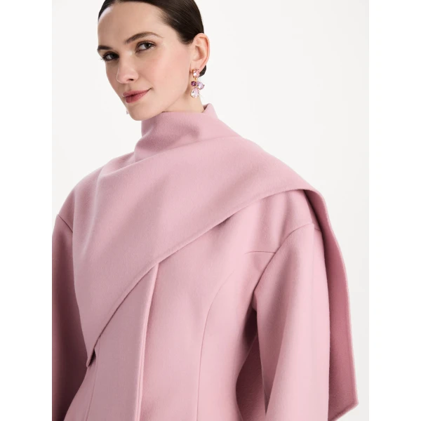 Oscar de la Renta Drape-Detailed Wool Coat