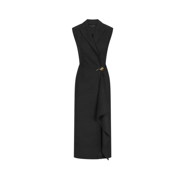 Draped-Detailed Wrap Dress
