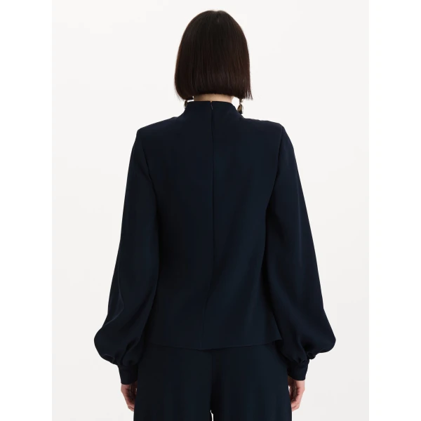 Oscar de la Renta Draped Georgette Blouse, view 4