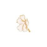 Oscar de la Renta Enamel Folded Hibiscus Brooch