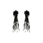 Oscar de la Renta Feather Fringe Earrings