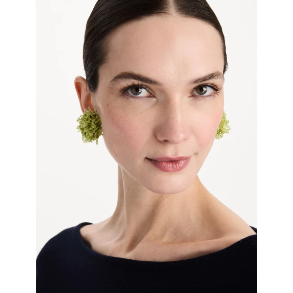 Oscar de la Renta Firework Clip-On Earrings in Green, view 2