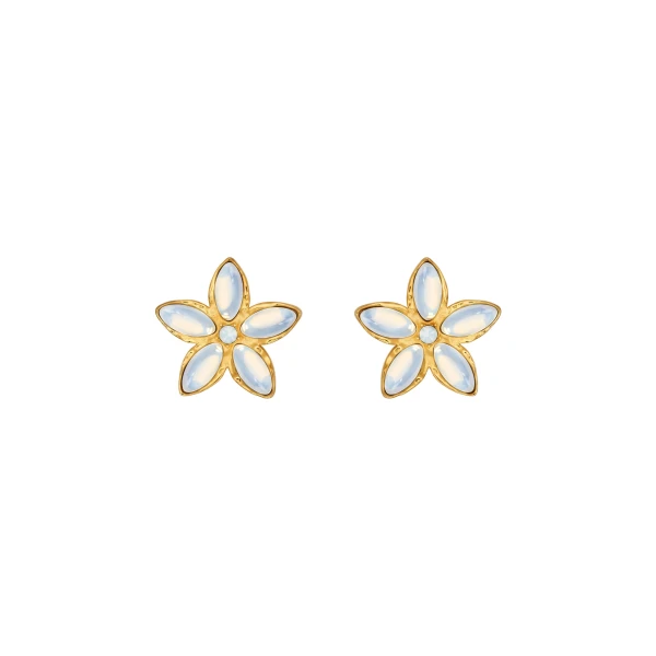 Oscar de la Renta Floral Cabochon Earrings
