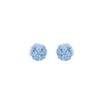 Oscar de la Renta Flower Pompom Small Earrings in Blue