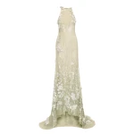Oscar de la Renta Foxglove Embroidered Sequin Tulle Gown
