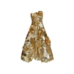 Oscar de la Renta Geometric Sequin Rosette Cocktail Dress