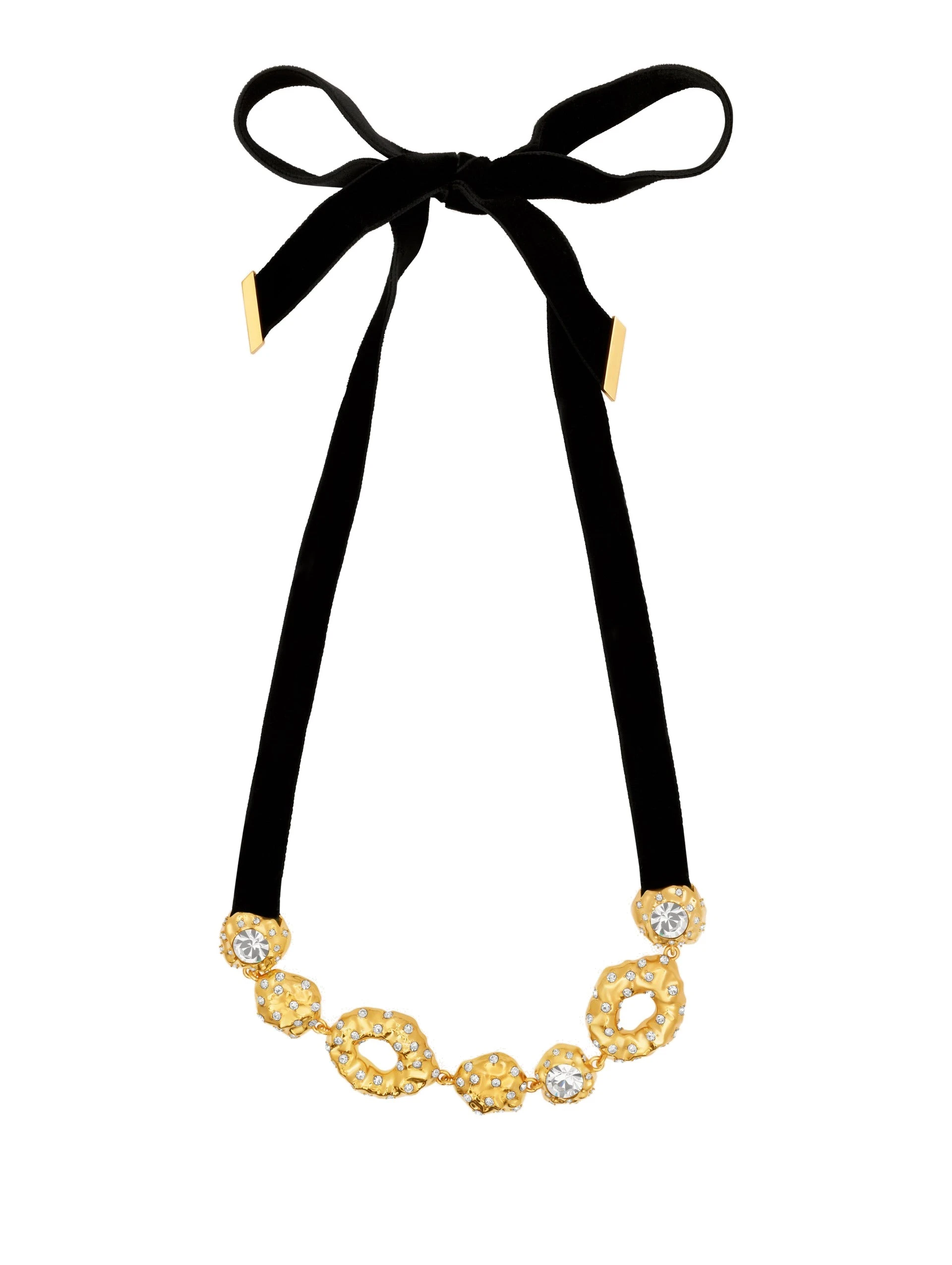 Oscar de la Renta Hammered Stone Velvet Necklace | Jewelry | Coveti Oscar de la Renta Hammered Stone Velvet Necklace
