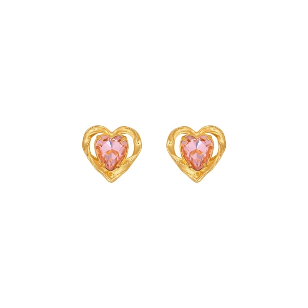 Oscar de la Renta Heart Stone Earrings
