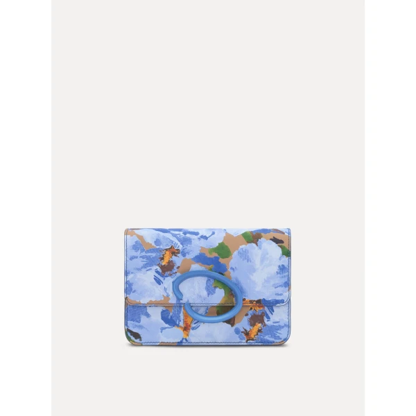 Oscar de la Renta Iris Printed Saffiano O Pochette in Blue