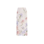 Oscar de la Renta Large Iris Degrade Printed Lace Pencil Skirt